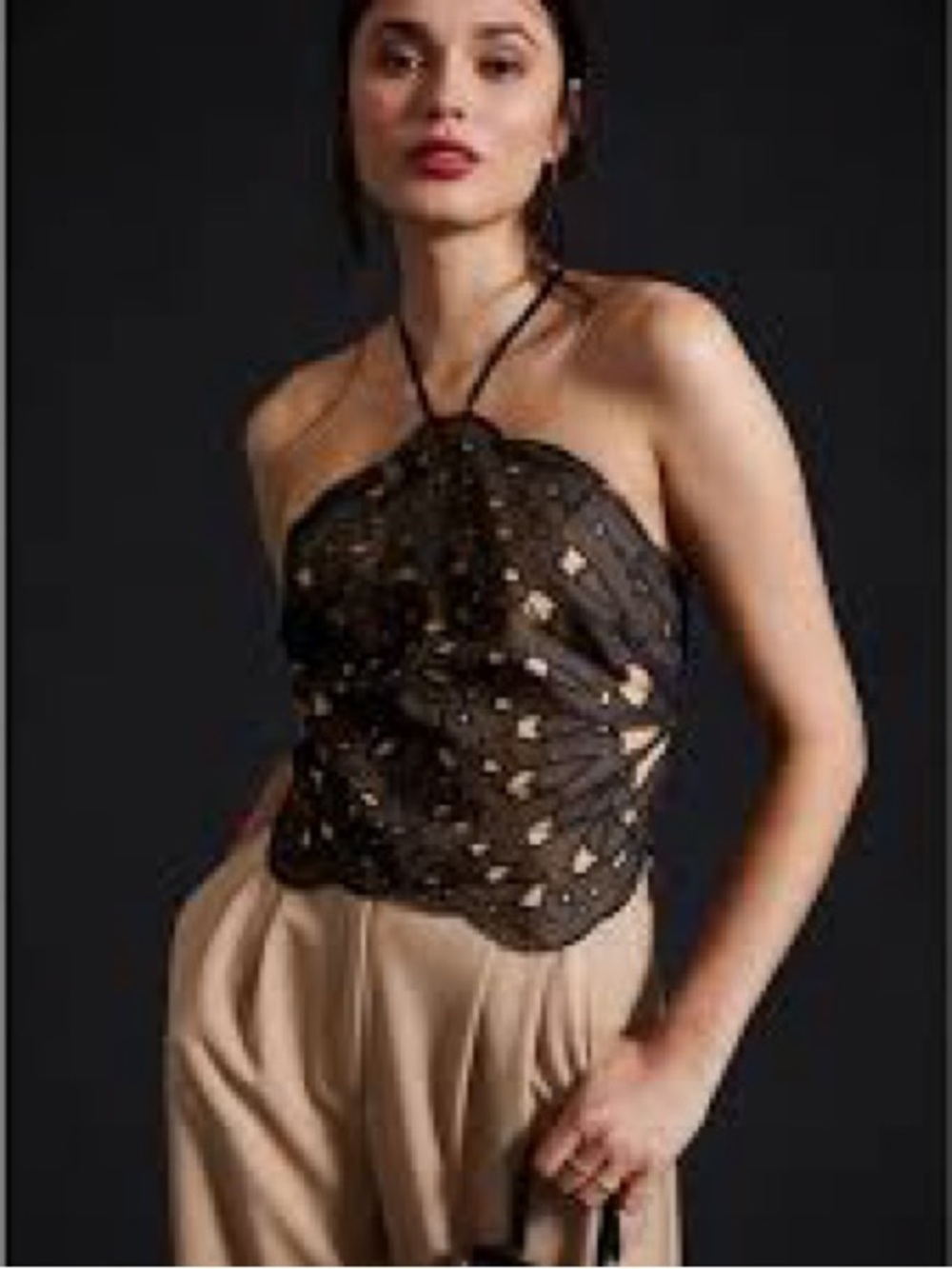 NWT Anthropologie Butterfly Halter Top